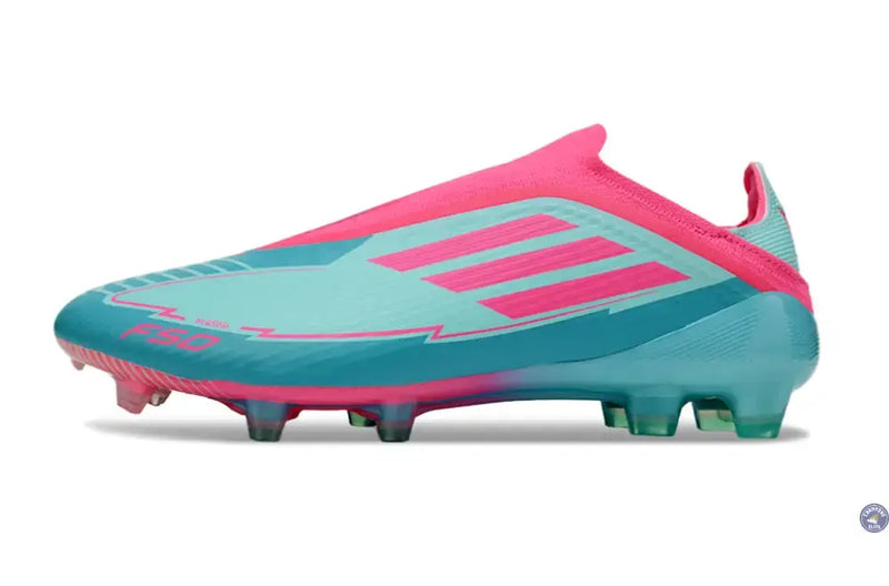 F50 Elite Laceless La Vida Tropical FG - Bleu/Bleu Turquoise/Rose — visuel 4 sur 4