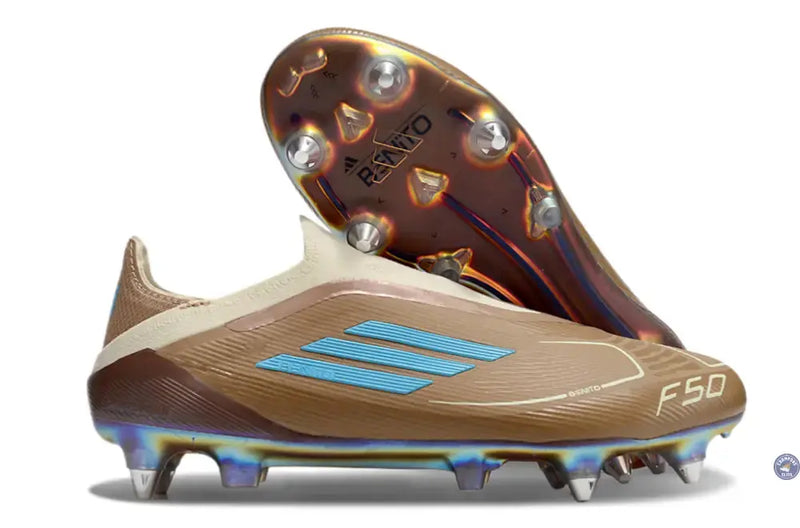F50 Elite Laceless Messi X Bad Bunny SG - Cardboard/Blanc/Turquoise ÉDITION LIMITÉE — visuel 1 sur 4