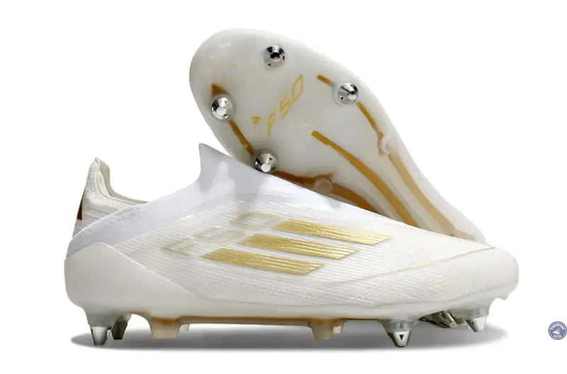 F50 Elite Laceless SG - Blanc/Doré — visuel 1 sur 4