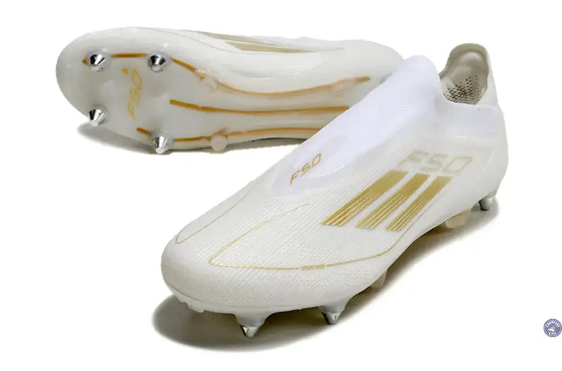 F50 Elite Laceless SG - Blanc/Doré — visuel 2 sur 4