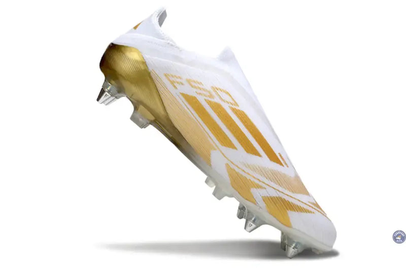 F50 Elite Laceless SG - Blanc/Doré — visuel 3 sur 4