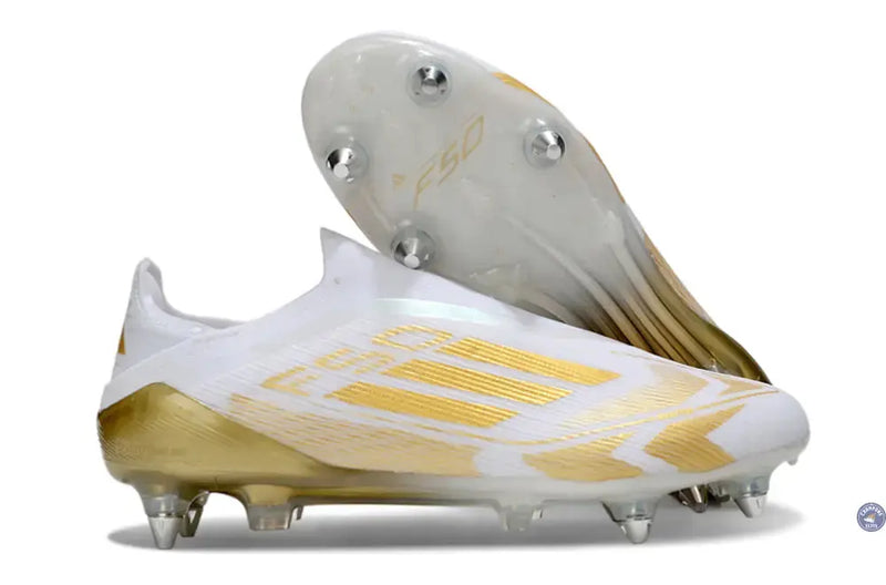 F50 Elite Laceless SG - Blanc/Doré — visuel 1 sur 4
