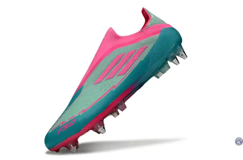 F50 Elite Laceless SG - Bleu Turquoise/Bleu/Rose — visuel 4 sur 4