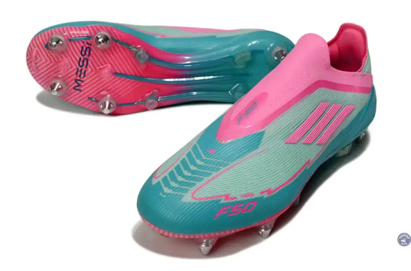 F50 Elite Laceless SG - Bleu Turquoise/Bleu/Rose — visuel 2 sur 4