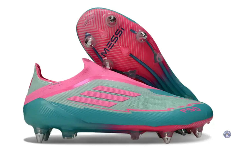 F50 Elite Laceless SG - Bleu Turquoise/Bleu/Rose — visuel 1 sur 4