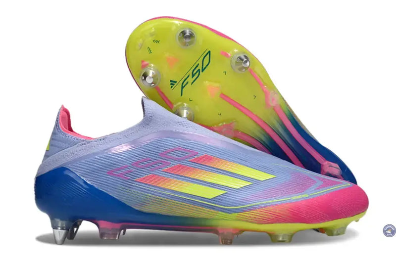 F50 Elite Laceless SG Celestial Victory - Blue Fusion/Vert/Rose — visuel 1 sur 4