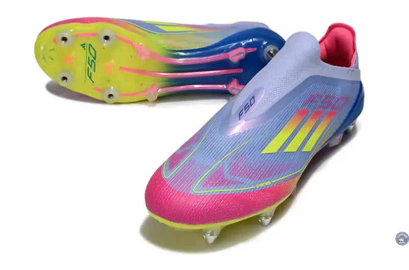 F50 Elite Laceless SG Celestial Victory - Blue Fusion/Vert/Rose — visuel 2 sur 4