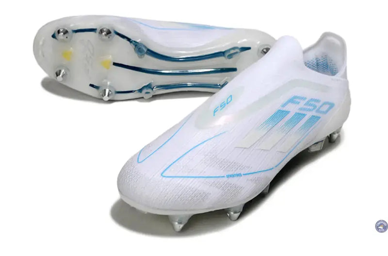 F50 Elite Laceless SG Polar Victory - Blanc/Argenté/Bleu — visuel 2 sur 4