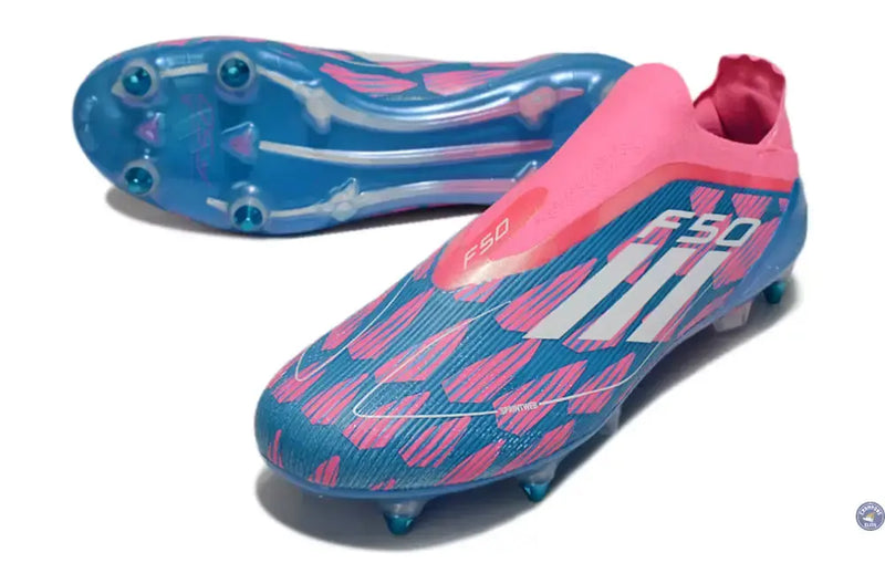F50 Elite Laceless SG Reemergence - Bleu/Blanc/Rose — visuel 2 sur 4