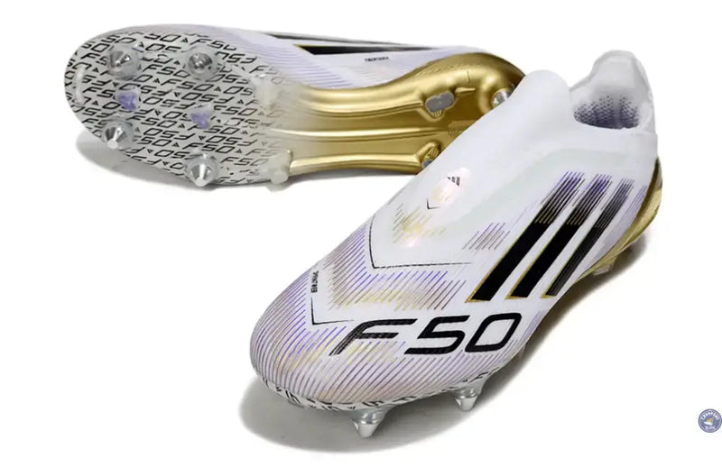 F50 Elite Laceless SG Road to Glory - Blanc/Noir/Doré — visuel 2 sur 4