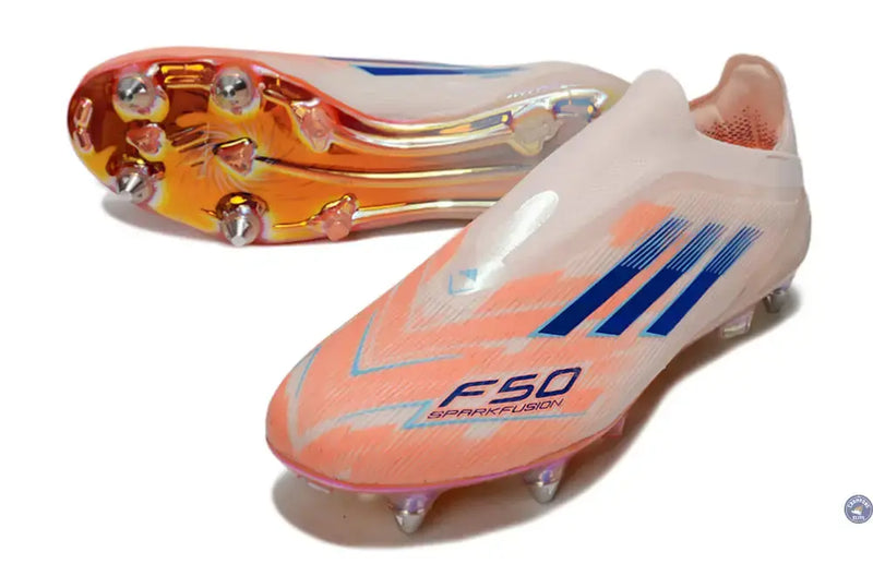 F50 Elite Laceless SG Spark Fusion - Beige/Orange/Bleu — visuel 2 sur 4