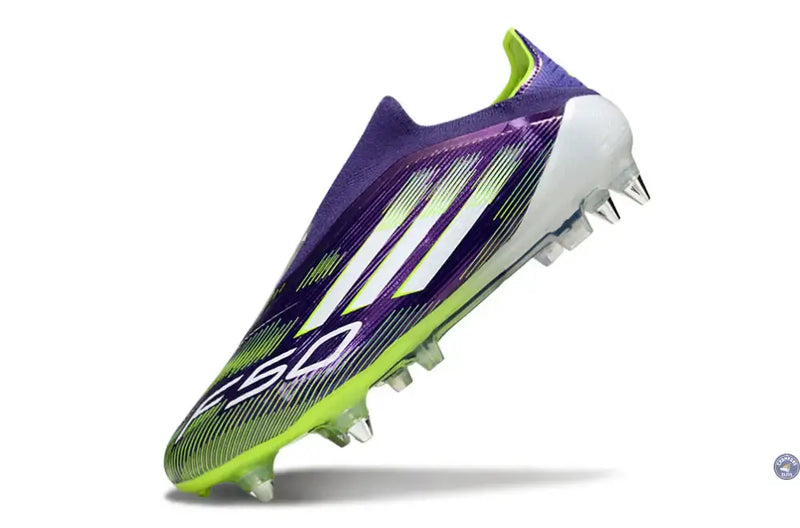 F50 Elite Laceless SG - Violet/Jaune Fluo/Blanc — visuel 4 sur 4