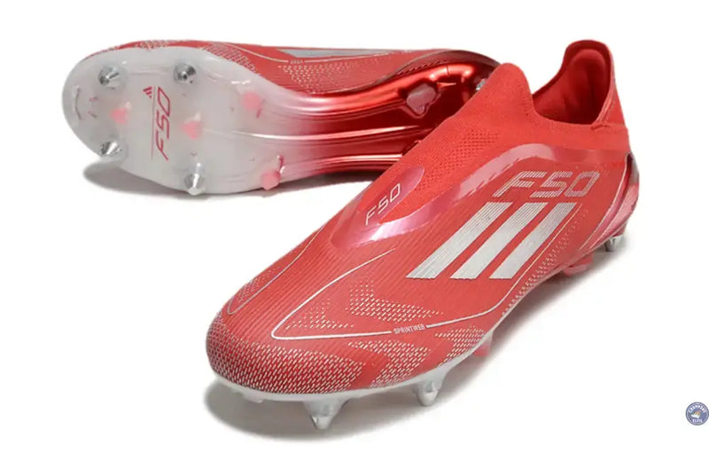 F50 Elite Laceless SG x Soccer.com - Rouge/Argent — visuel 2 sur 4