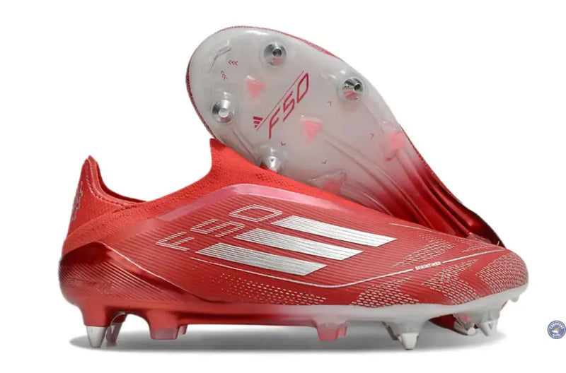 F50 Elite Laceless SG x Soccer.com - Rouge/Argent — visuel 1 sur 4