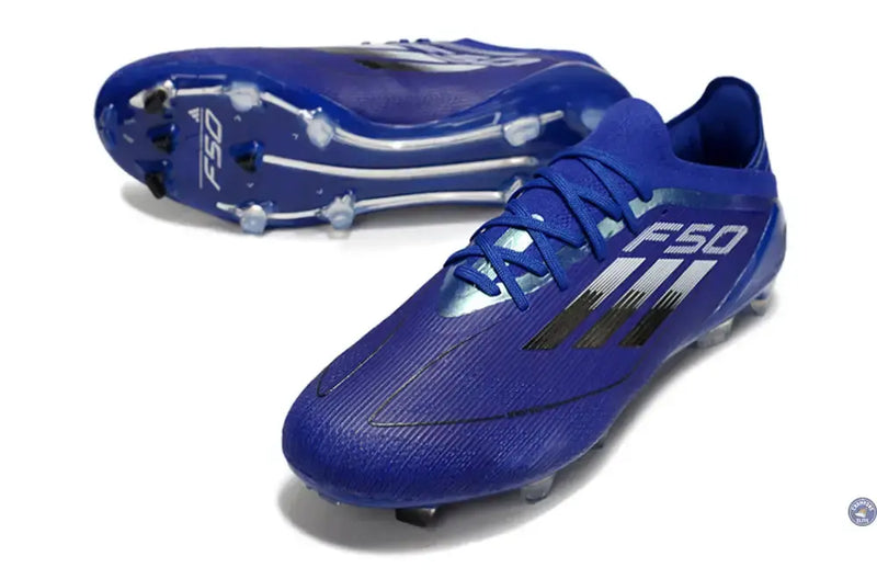 F50 Elite Lacets FG - Bleu/Noir/Argenté — visuel 2 sur 4