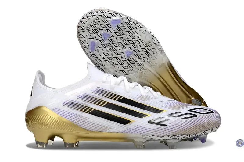 F50 Elite Lacets FG Road to Glory - Blanc/Noir/Doré — visuel 1 sur 4