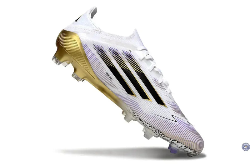 F50 Elite Lacets FG Road to Glory - Blanc/Noir/Doré — visuel 3 sur 4