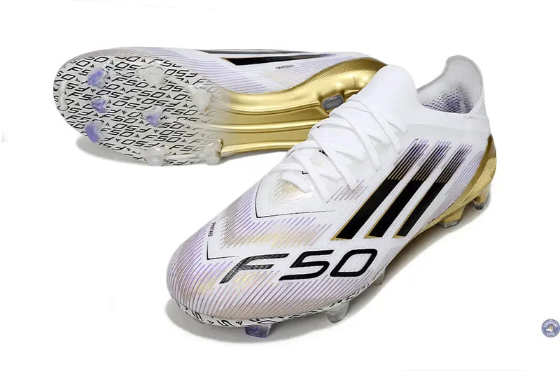 F50 Elite Lacets FG Road to Glory - Blanc/Noir/Doré — visuel 2 sur 4