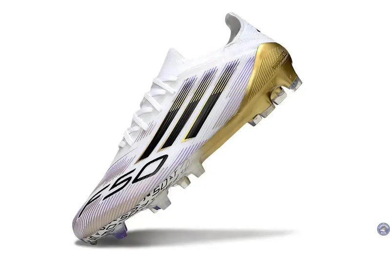 F50 Elite Lacets FG Road to Glory - Blanc/Noir/Doré — visuel 4 sur 4