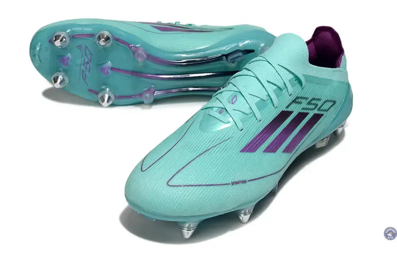 F50 Elite Lacets SG - Bleu Turquoise/Violet — visuel 2 sur 4