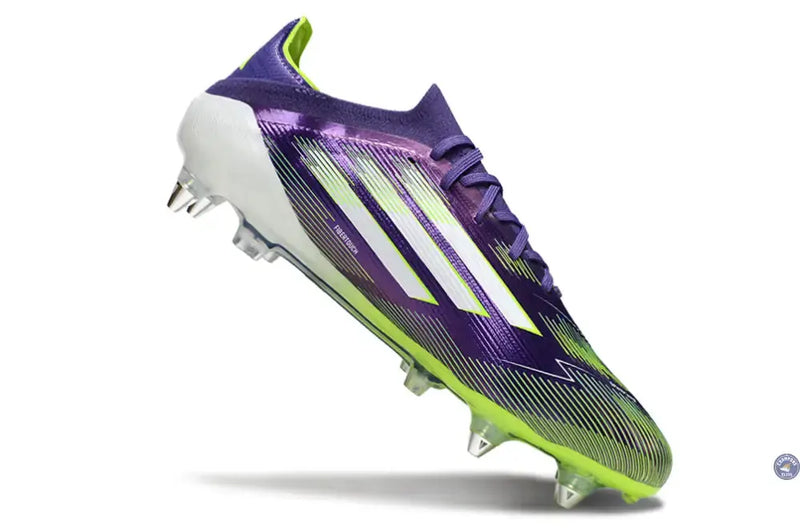 F50 Elite Lacets SG - Violet/Jaune Fluo/Blanc — visuel 3 sur 4