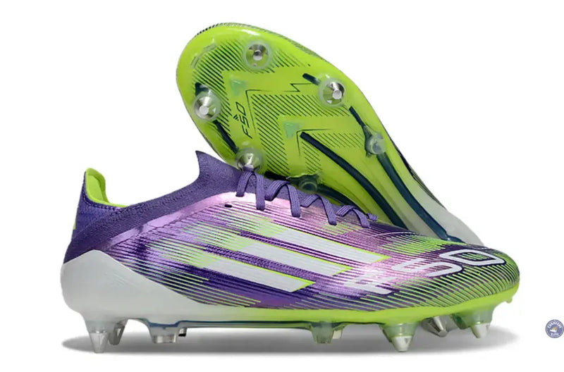F50 Elite Lacets SG - Violet/Jaune Fluo/Blanc — visuel 1 sur 4