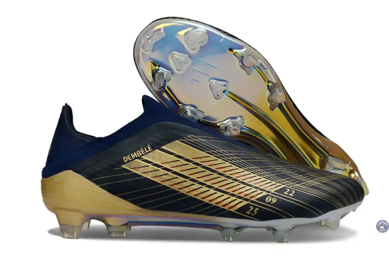 F50 Laceless FG Édition spéciale OUSMANE DEMBÉLÉ BALLON D’OR - BLEU FONCÉ/OR — visuel 2 sur 4