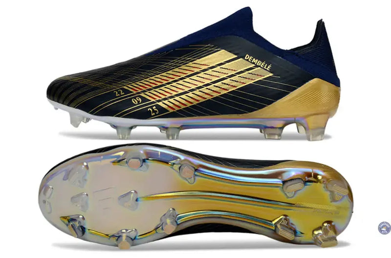 F50 Laceless FG Édition spéciale OUSMANE DEMBÉLÉ BALLON D’OR - BLEU FONCÉ/OR — visuel 3 sur 4