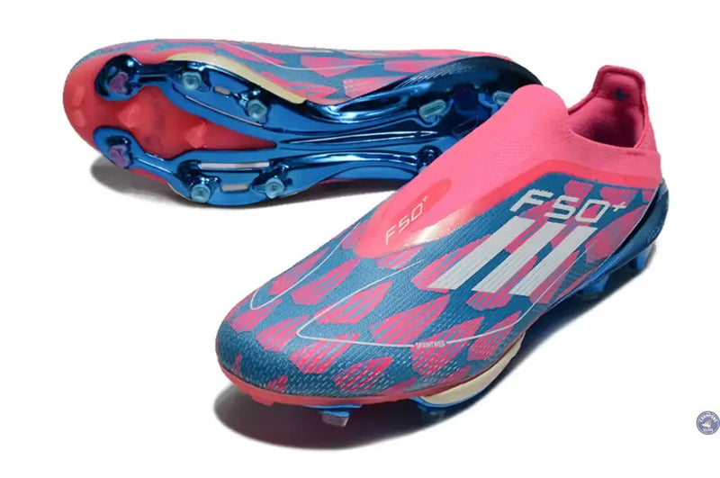 F50 + Laceless FG Reemergence - Bleu/Blanc/Rose — visuel 3 sur 4