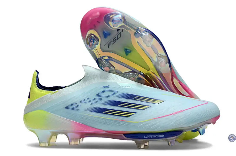 F50 + Laceless FG Stellar Icon - Almost Blue/Bleu/Jaune — visuel 1 sur 4