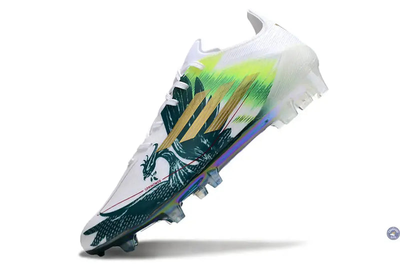F50 Languette Spécial Mohamed Salah FG - Blanc/Vert/Doré — visuel 4 sur 4