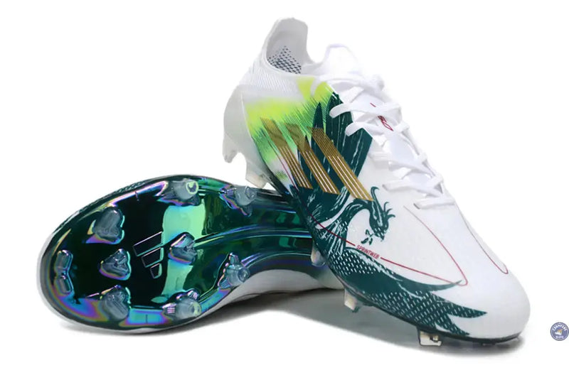 F50 Languette Spécial Mohamed Salah FG - Blanc/Vert/Doré — visuel 2 sur 4
