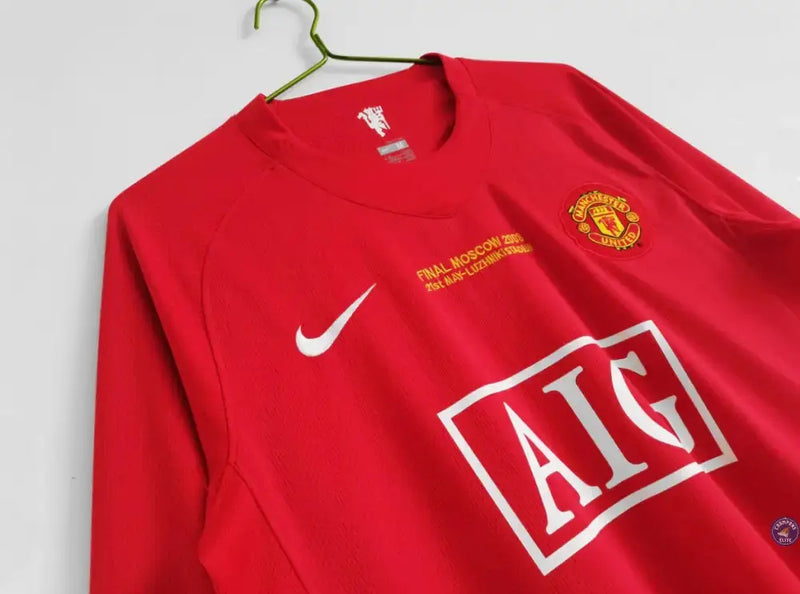 Maillot Manchester United 2007/08 Domicile à manches longues — visuel 2 sur 4