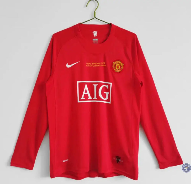 Maillot Manchester United 2007/08 Domicile à manches longues — visuel 1 sur 4