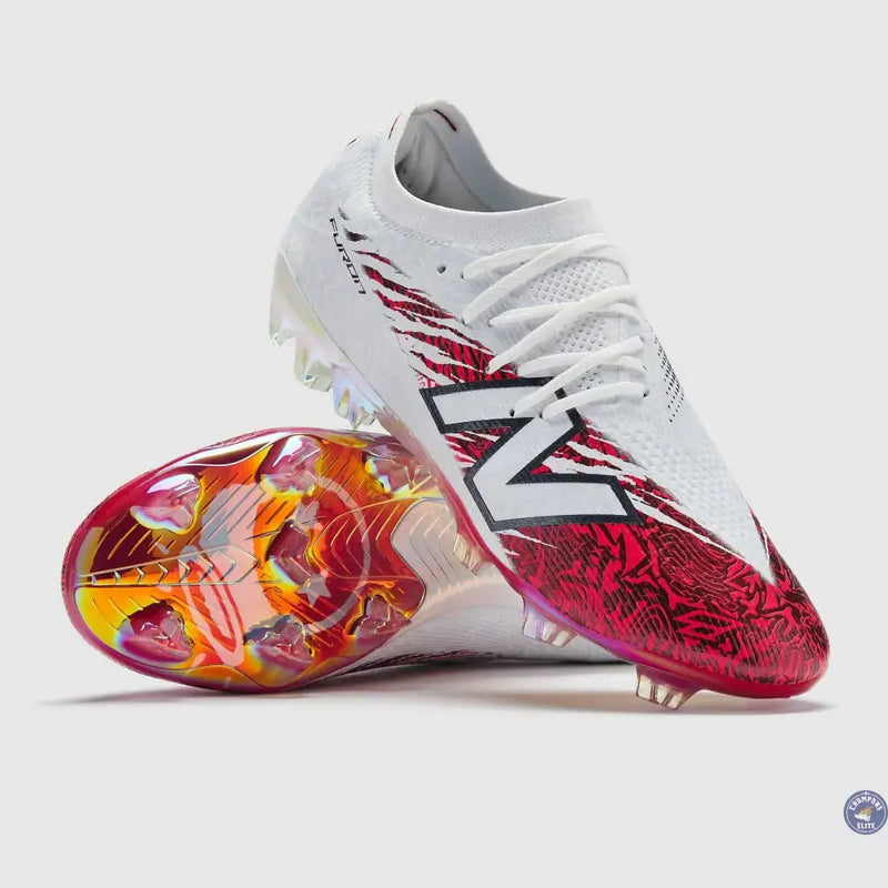 New Balance Furon V8 Elite FG x Saka - Blanc/Rouge — visuel 1 sur 4