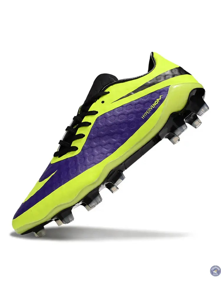 New Hypervenom Phantom 1 FG - Neon/Lilla/Sort — visuel 4 sur 4