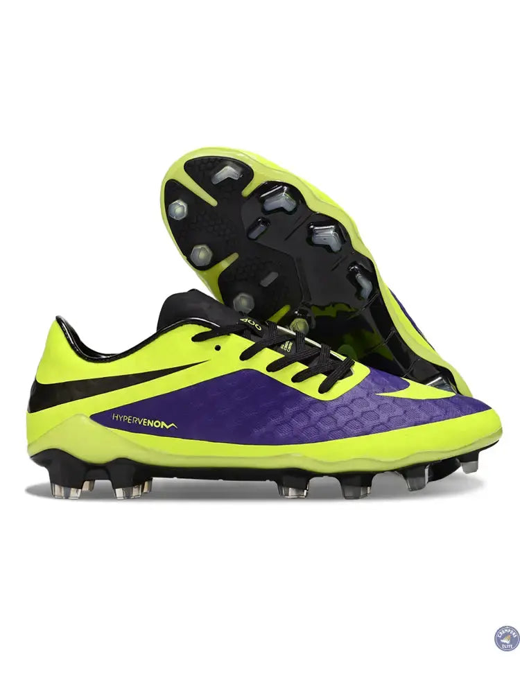 New Hypervenom Phantom 1 FG - Neon/Lilla/Sort — visuel 1 sur 4