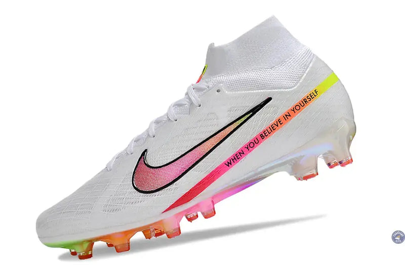 Nike Air Zoom Mercurial Superfly 9 AG x Marcus Rashford - Blanc/Rose/Jaune/Orange — visuel 4 sur 4