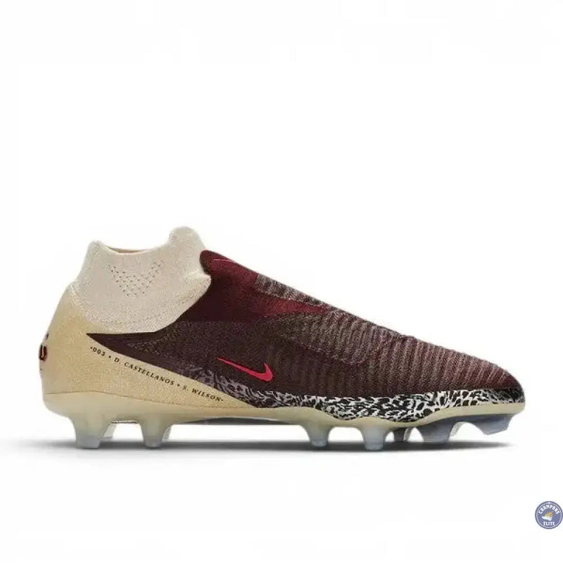 Nike Phantom 6 Elite High Cut FG United - Bordeaux/Universal Red/Gris — visuel 3 sur 4