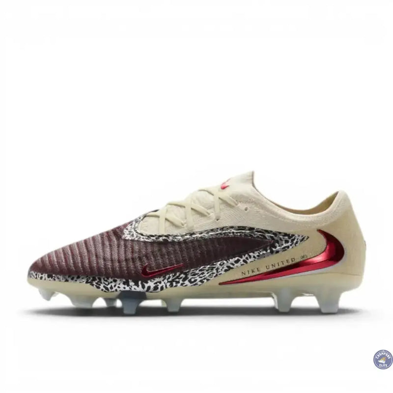 Nike Phantom 6 Elite Low Cut FG United - Bordeaux/Universal Red/Gris — visuel 2 sur 4