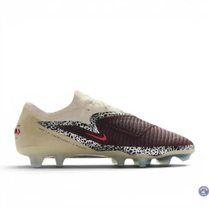 Nike Phantom 6 Elite Low Cut FG United - Bordeaux/Universal Red/Gris — visuel 3 sur 4