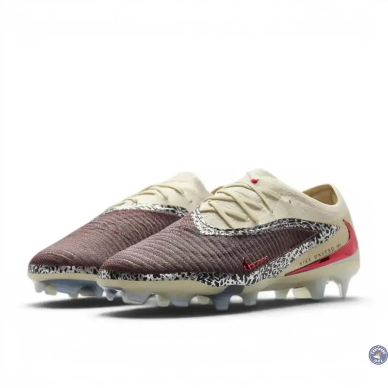 Nike Phantom 6 Elite Low Cut FG United - Bordeaux/Universal Red/Gris — visuel 4 sur 4