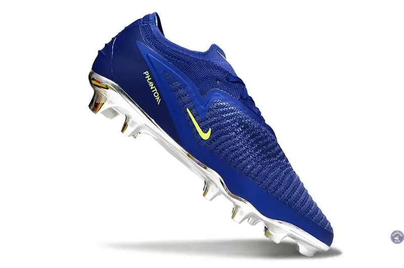 Phantom 6 Elite Low Cut FG - Bleu/Argenté/Jaune Fluo — visuel 3 sur 4