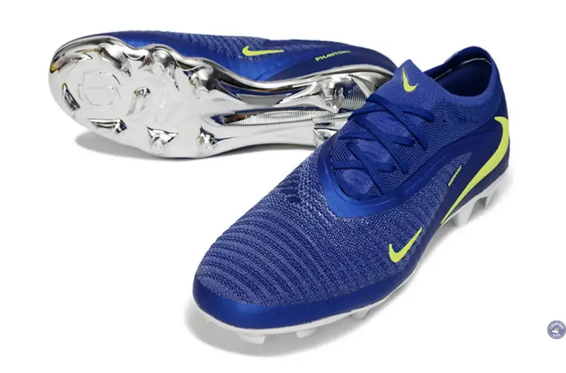 Phantom 6 Elite Low Cut FG - Bleu/Argenté/Jaune Fluo — visuel 2 sur 4