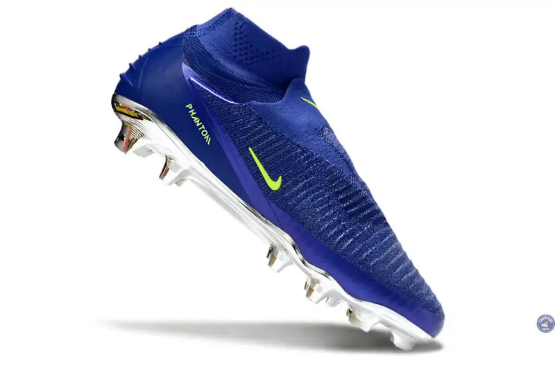 Phantom 6 Superfly Laceless High Cut FG - Bleu/Argenté/Jaune Fluo — visuel 3 sur 4