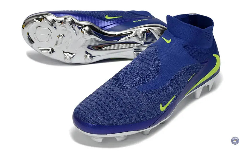 Phantom 6 Superfly Laceless High Cut FG - Bleu/Argenté/Jaune Fluo — visuel 2 sur 4