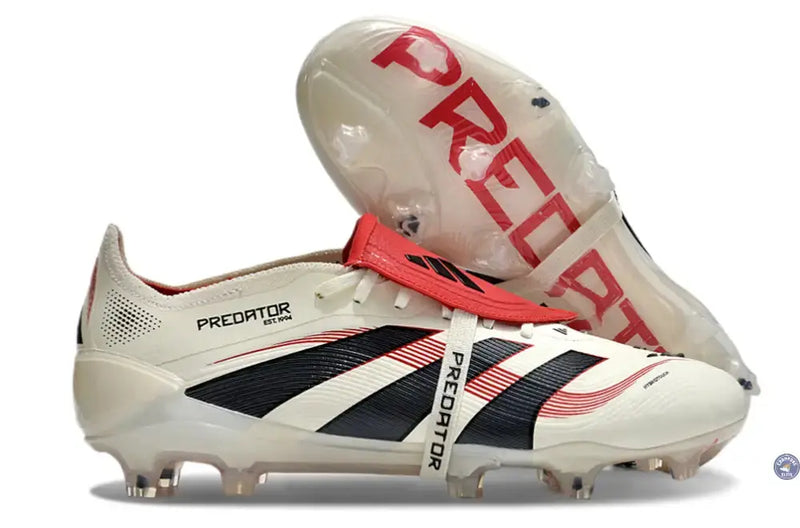 Predator 25 Elite Fold-over Tongue FG Champagne - Blanc/Noir/Pure Ruby — visuel 1 sur 3