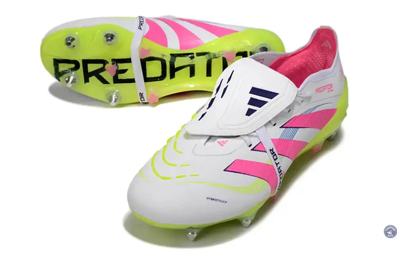 PREDATOR ELITE FOLD-OVER TONGUE SG CELESTIAL VICTORY - BLANC/ROSE/VERT — visuel 2 sur 4