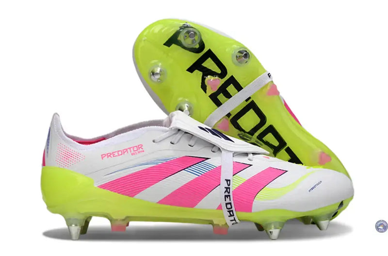PREDATOR ELITE FOLD-OVER TONGUE SG CELESTIAL VICTORY - BLANC/ROSE/VERT — visuel 1 sur 4