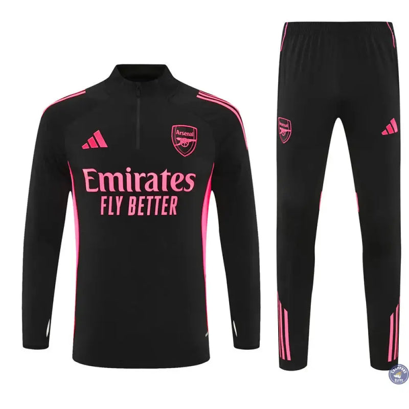 Survêtement d'entraînement demi-zip - Arsenal 2025/2026 - Noir/Rose — visuel 1 sur 3